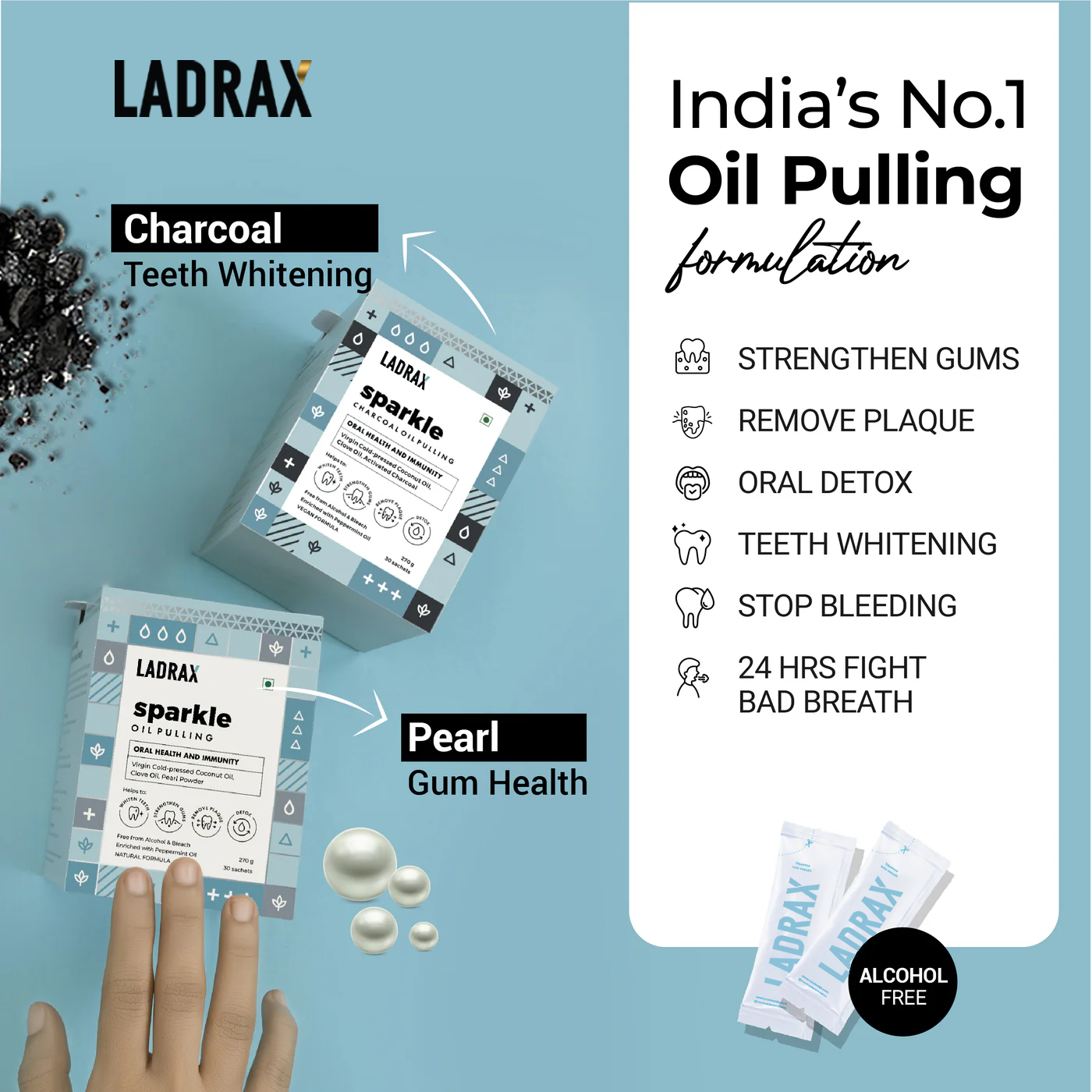 Ladrax Sparkle : Oil Pulling with Coconut Oil