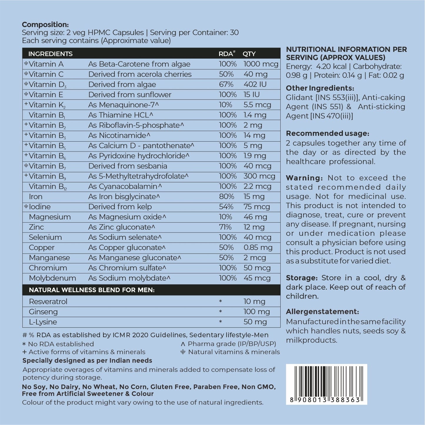 Multivitamin for Men - Plant based