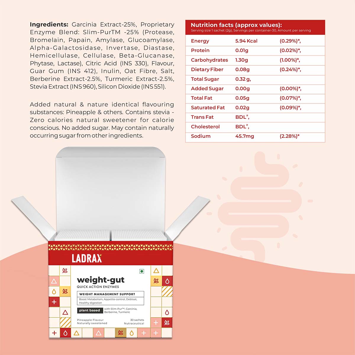 Ladrax Weight-gut - Natural Weight management